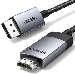 Ugreen DP119 25491 DisplayPort HDMI 4K 60Hz kaabel 3m – hall hind ja info | Mobiiltelefonide kaablid | kaup24.ee