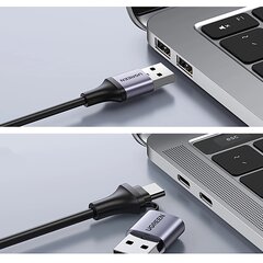 Ugreen CM489 40189 Адаптер HDMI (гнездо) — USB-A / USB-C (штекер) — серый цена и информация | Кабели для телефонов | kaup24.ee