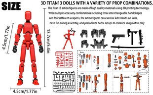 Tegevusfiguurid Titan13, Lucky Robot 13 tegevusfiguurid, 3D-prinditud mitme liigendiga liikuv robot-tegevusfiguur, näivrobot 13 tegevusfiguuriga Töölaua kaunistused Mängukingitused hind ja info | Pehmed mänguasjad | kaup24.ee