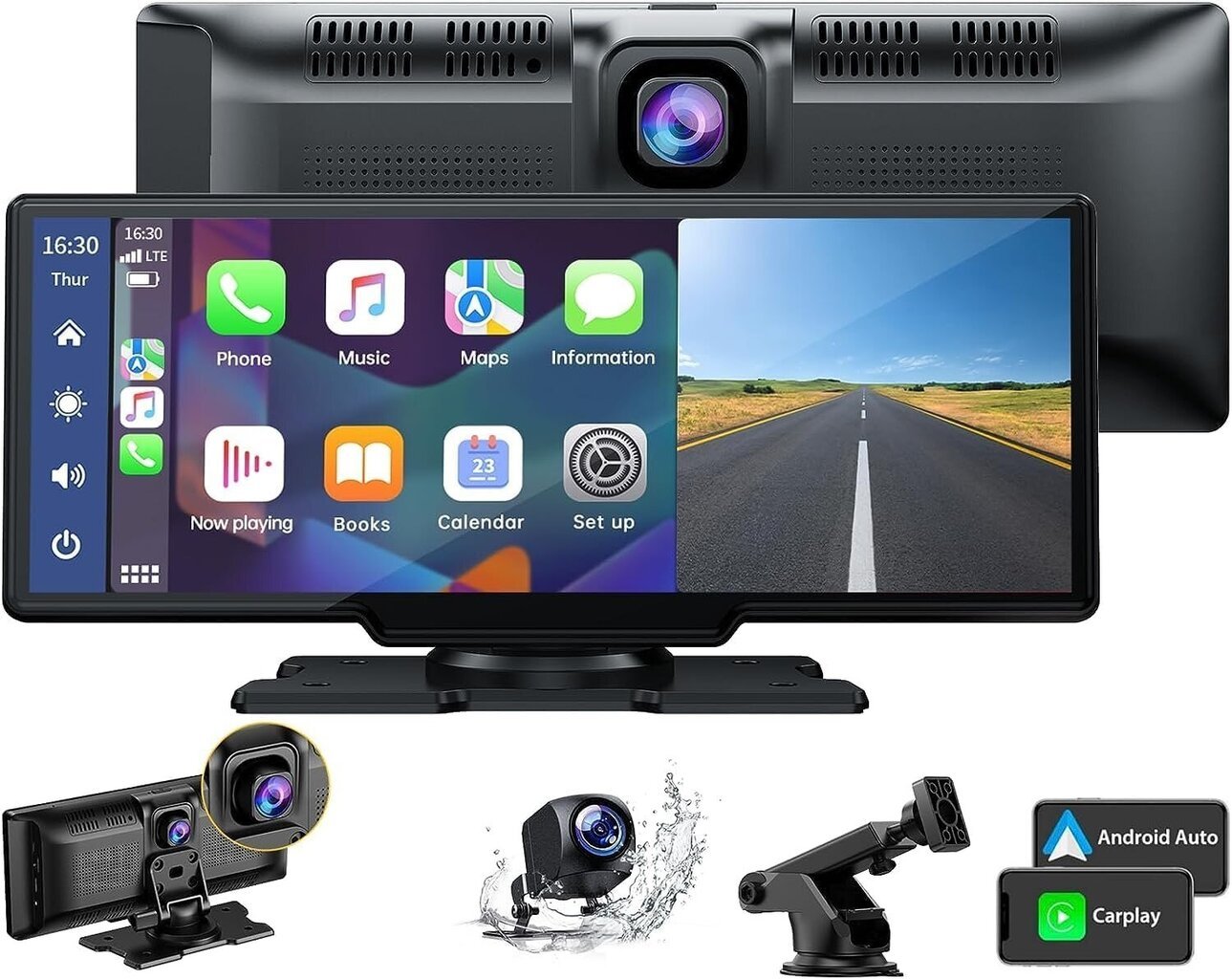 Farrot Car Multimedia Player 10, 26" puutetundlik ekraan, Mirrorlink, Android Auto, GPS, RGB, mikrofon, ojachevalec, CarPlay, DAB+, topelt Bluetooth, TF, topeltkaamera kahes seades hind ja info | Autoraadiod, multimeedia | kaup24.ee