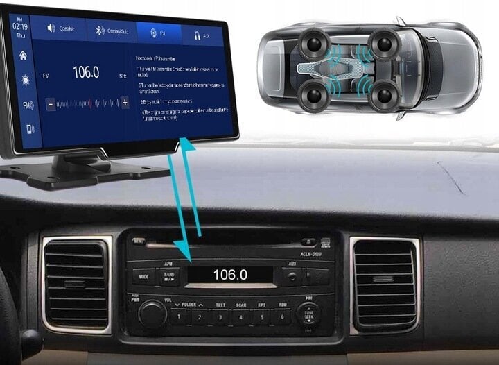 Farrot Car Multimedia Player 10, 26" puutetundlik ekraan, Mirrorlink, Android Auto, GPS, RGB, mikrofon, ojachevalec, CarPlay, DAB+, topelt Bluetooth, TF, topeltkaamera kahes seades цена и информация | Autoraadiod, multimeedia | kaup24.ee