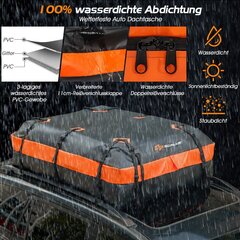 Costway veekindel katuseboks 600 L mahuga kõikidele sõidukitele 132x100x43cm must+oranž hind ja info | Lisaseadmed | kaup24.ee