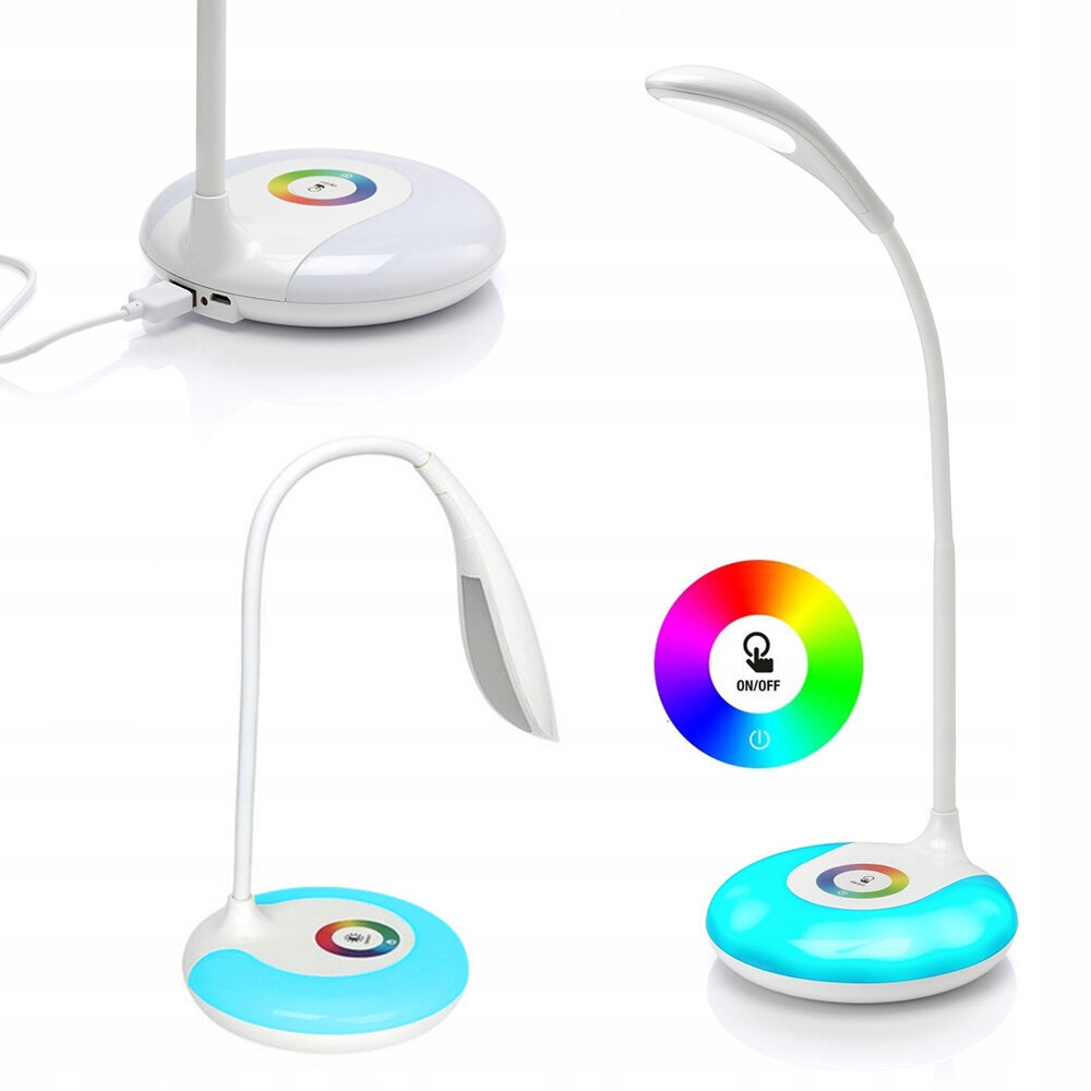 Lauaarvuti LED RGB lamp, 256 värvi, valge hind ja info | Laualambid | kaup24.ee