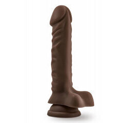 DR. SKIN PLUS 9 INCH POSABLE DILDO WITH BALLS CHOCOLATE цена и информация | Фаллоимитаторы | kaup24.ee