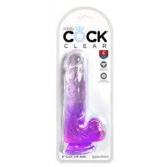 KingCockClear 6 w balls purple цена и информация | Фаллоимитаторы | kaup24.ee