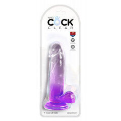 KingCockClear 7 w balls purple цена и информация | Фаллоимитаторы | kaup24.ee