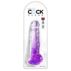 KingCockClear 8 w balls Purple цена и информация | Фаллоимитаторы | kaup24.ee