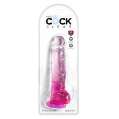 KingCockClear 8 w balls Pink цена и информация | Фаллоимитаторы | kaup24.ee