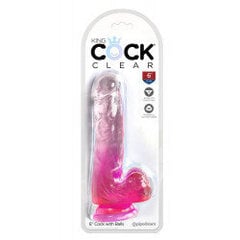 KingCockClear 6 w balls pink цена и информация | Фаллоимитаторы | kaup24.ee