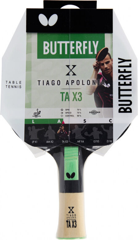 Lauatennisereket Butterfly Tiago Apolonia TAX3, punane/must hind ja info | Lautennise reketid ja reketi kotid | kaup24.ee