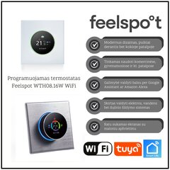 Programmeeritav termostaat Feelspot WTH08.16W WiFi, valge, Tuya, Smart Life hind ja info | Taimerid, termostaadid | kaup24.ee