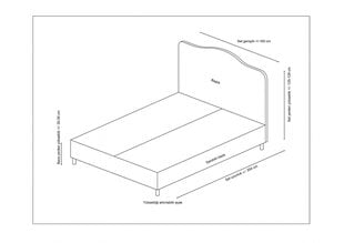 Voodi Asir Vassi 140x200 cm, pruun hind ja info | Voodid | kaup24.ee