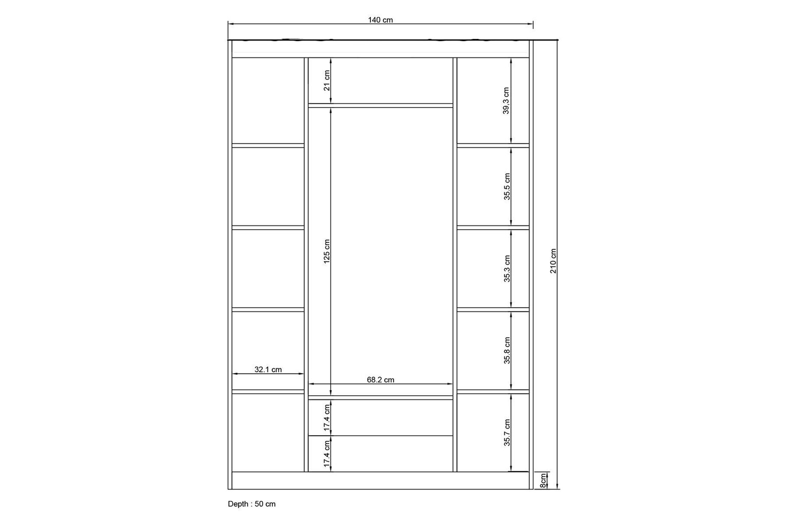 Riidekapp Asir Lavinia 1054, valge hind ja info | Kapid | kaup24.ee