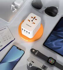 Адаптер TESSAN USB C 30 Вт, 4xUSB и 1xUSB-C, универсальный для путешествий цена и информация | Кабели и провода | kaup24.ee