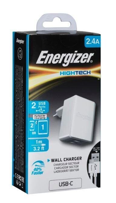 Seinalaadija Energizer ACW2BEUHC23, USB-C цена и информация | Mobiiltelefonide laadijad | kaup24.ee