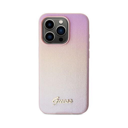 Originaal GUESS (Saffiano Iridescent Script) iPhone 15 Pro (6,1″) - Roosa hind ja info | Telefoni kaaned, ümbrised | kaup24.ee