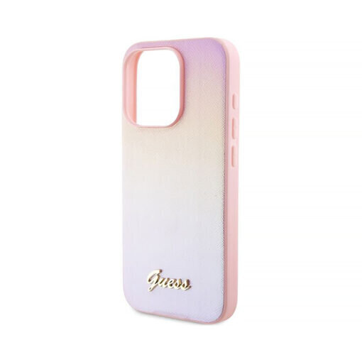 Originaal GUESS (Saffiano Iridescent Script) iPhone 15 Pro (6,1″) - Roosa hind ja info | Telefoni kaaned, ümbrised | kaup24.ee