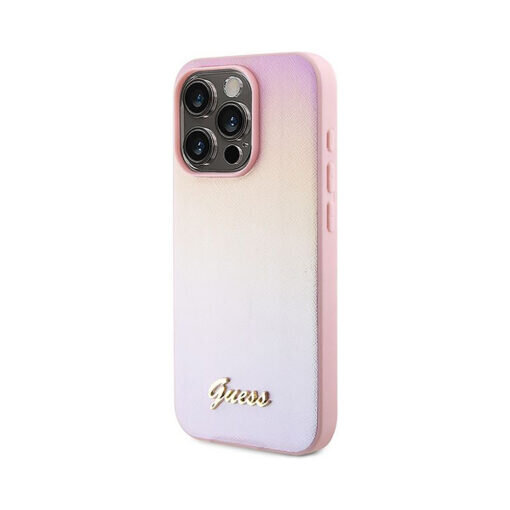 Originaal GUESS (Saffiano Iridescent Script) iPhone 15 Pro (6,1″) - Roosa hind ja info | Telefoni kaaned, ümbrised | kaup24.ee