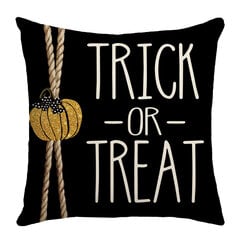 Õnnelik Halloween must kass trikk või ravi padja kate, 18 x 18 tolli Ghost Pumpkin Bat diivanpadi kate цена и информация | Декоративные подушки и наволочки | kaup24.ee