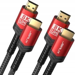 JSAUX HDMI кабель 7,5 м, длинный оптоволоконный кабель HDMI 2.1 48 Гбит/с, 2 шт. цена и информация | Кабели и провода | kaup24.ee