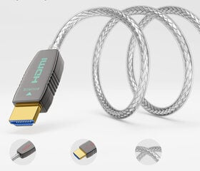 RUIPRO HDMI кабель 7,6 м, HDMI 2.1 48 Гбит/с, eARC Dolby HDCP 2.2 и 2.3 цена и информация | Кабели и провода | kaup24.ee