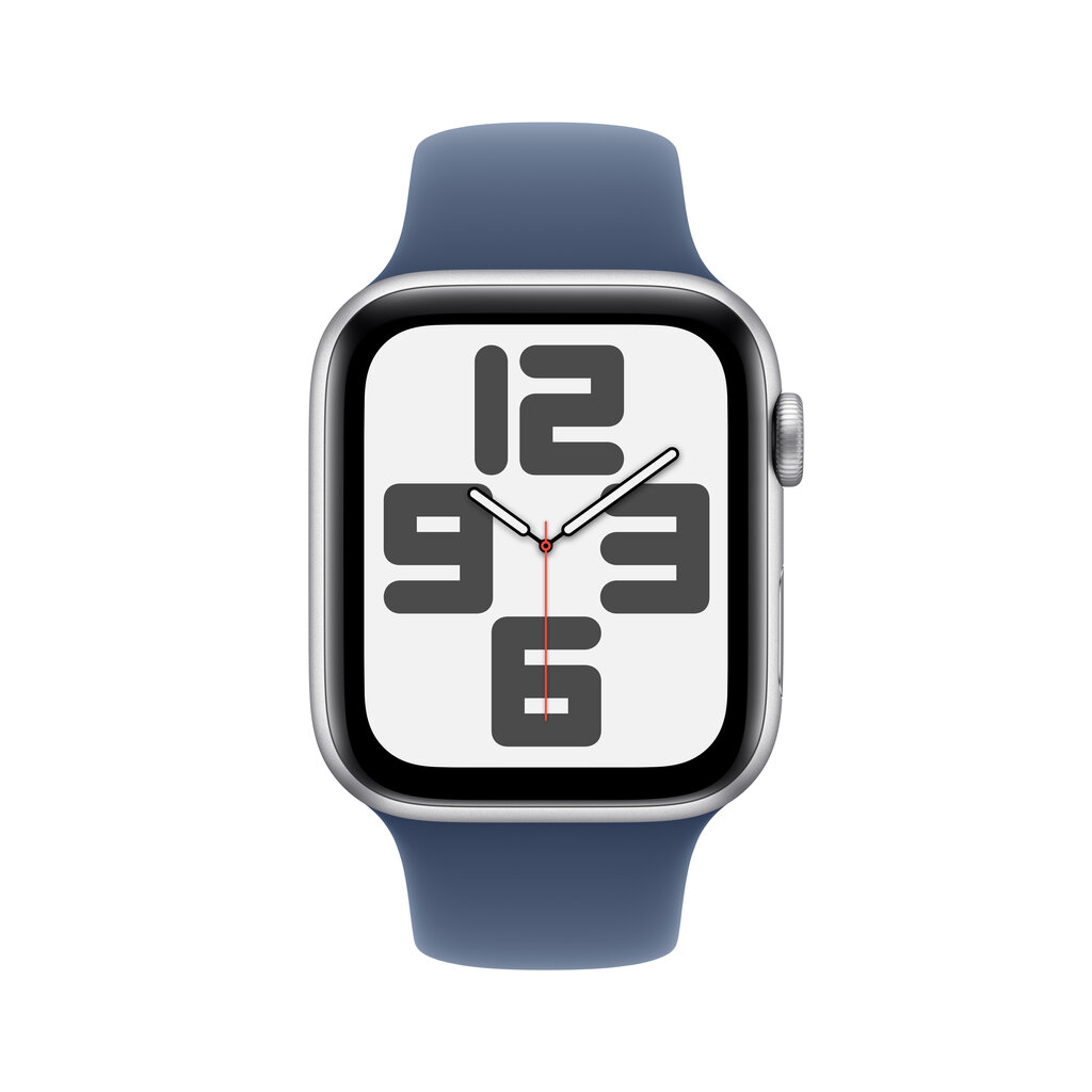 Apple Watch SE GPS 44mm Silver Aluminium Case with Denim Sport Band - M/L MXER3ET/A цена и информация | Nutikellad (smartwatch) | kaup24.ee