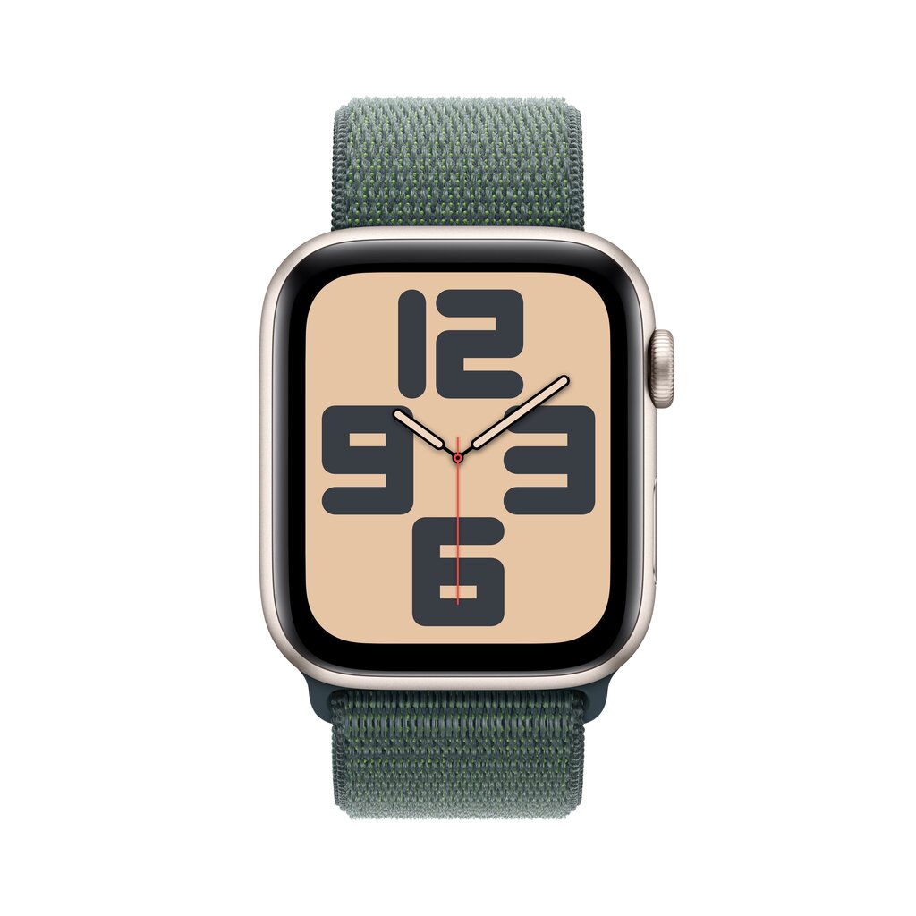 Apple Watch SE GPS 44mm Starlight Aluminium Case with Lake Green Sport Loop MXEW3ET/A цена и информация | Nutikellad (smartwatch) | kaup24.ee