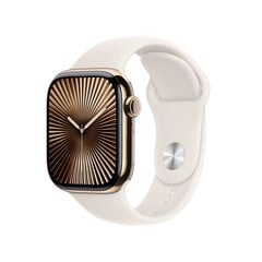 Apple Watch Series 10 GPS + Cellular 42mm Gold Titanium Case with Starlight Sport Band - S/M MX063ET/A hind ja info | Nutikellad (smartwatch) | kaup24.ee