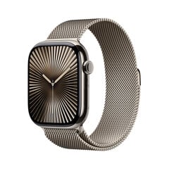 Apple Watch Series 10 GPS + Cellular 46mm Natural Titanium Case with Natural Milanese Loop - S/M MC7Q4ET/A цена и информация | Смарт-часы (smartwatch) | kaup24.ee