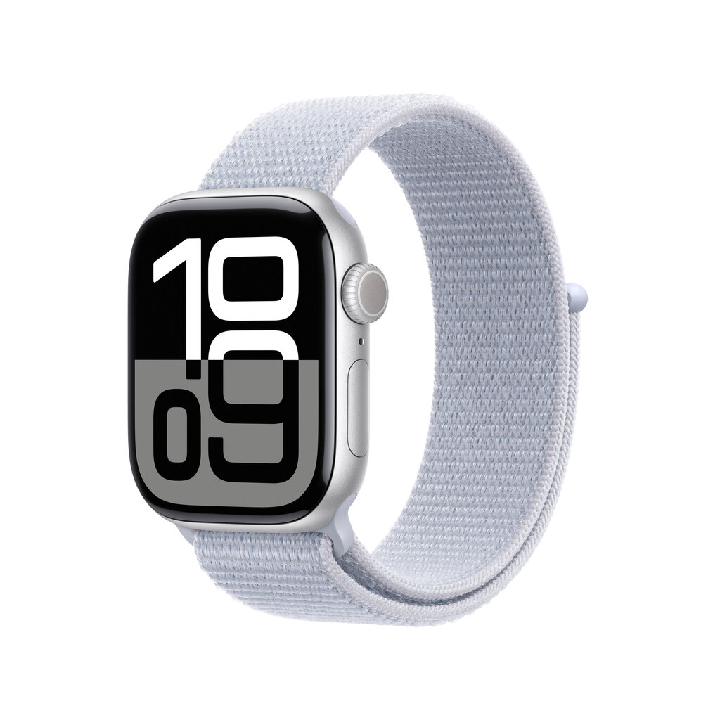 Apple Watch Series 10 GPS + Cellular 42mm Silver Aluminium Case with Blue Cloud Sport Loop MWX53ET/A цена и информация | Nutikellad (smartwatch) | kaup24.ee