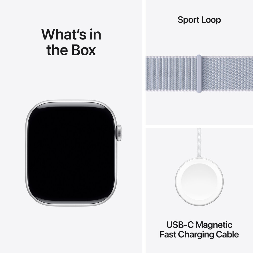 Apple Watch Series 10 GPS + Cellular 46mm Silver Aluminium Case with Blue Cloud Sport Loop MWY23ET/A цена и информация | Nutikellad (smartwatch) | kaup24.ee