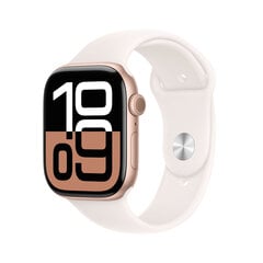 Apple Watch Series 10 GPS 46mm Rose Gold Aluminium Case with Light Blush Sport Band - S/M MWWT3ET/A цена и информация | Смарт-часы (smartwatch) | kaup24.ee