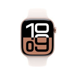 Apple Watch Series 10 GPS 46mm Rose Gold Aluminium Case with Light Blush Sport Band - S/M MWWT3ET/A цена и информация | Смарт-часы (smartwatch) | kaup24.ee