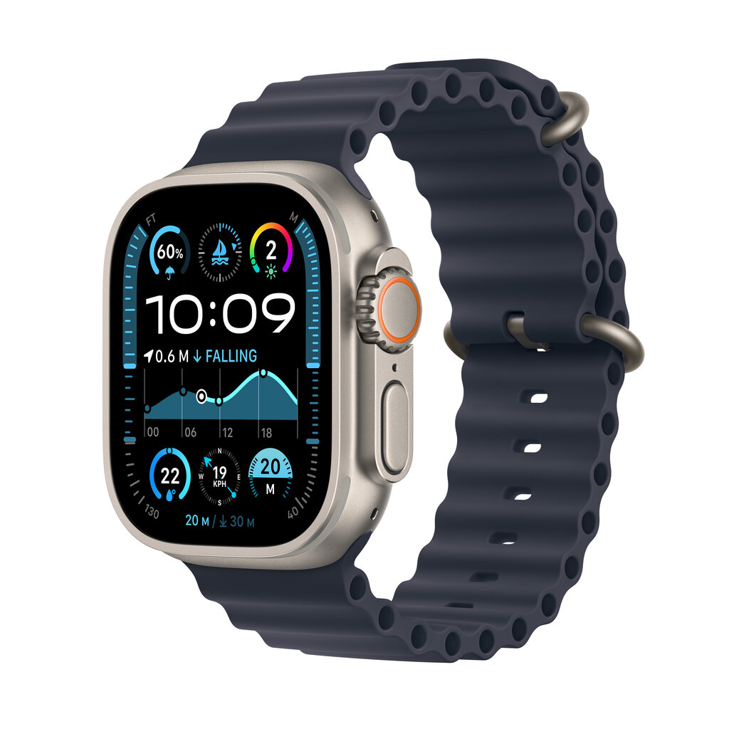 Apple Watch Ultra 2 GPS + Cellular 49mm Natural Titanium Case with Navy Ocean Band MX4D3EL/A цена и информация | Nutikellad (smartwatch) | kaup24.ee