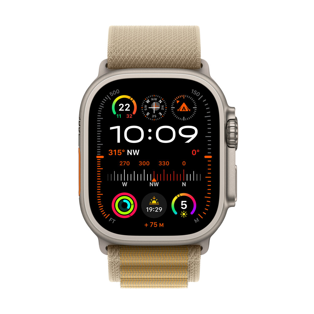 Apple Watch Ultra 2 GPS + Cellular 49mm Natural Titanium Case with Tan Alpine Loop - Large MX4H3EL/A цена и информация | Nutikellad (smartwatch) | kaup24.ee