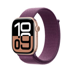 Apple Watch Series 10 GPS + Cellular 46mm Rose Gold Aluminium Case with Plum Sport Loop MWY83ET/A цена и информация | Смарт-часы (smartwatch) | kaup24.ee