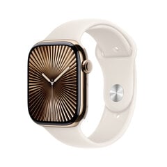 Apple Watch Series 10 GPS + Cellular 46mm Gold Titanium Case with Starlight Sport Band - M/L MWYY3ET/A hind ja info | Nutikellad (smartwatch) | kaup24.ee