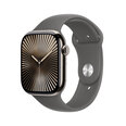 Apple Watch Series 10 GPS + Cellular 46mm Natural Titanium Case with Stone Grey Sport Band - M/L MWYA3ET/A