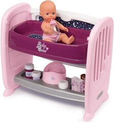 Кукла с кроваткой 2 in 1 Smoby Baby Nurse цена и информация | Drewniana Wieża Piramida Kura Nakładanie Kolorowych Kwadratów LD-15 15276 | kaup24.ee