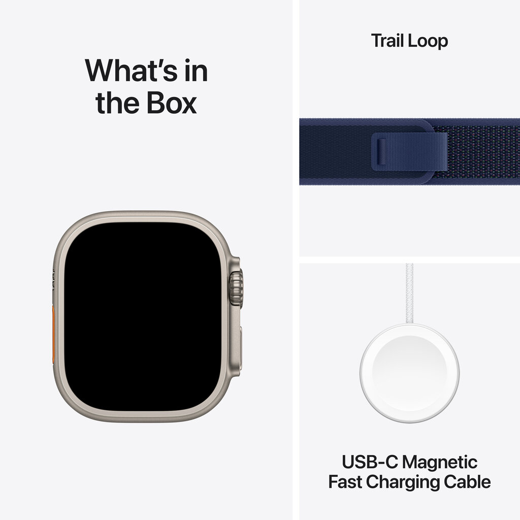 Apple Watch Ultra 2 GPS + Cellular 49mm Natural Titanium Case with Blue Trail Loop - S/M MX4J3EL/A hind ja info | Nutikellad (smartwatch) | kaup24.ee