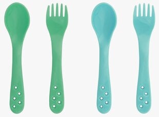 Laste tööriistad Bambino Little Scooper! Fork &amp; Spoon, 12 kuud+, 4 tk hind ja info | Laste sööginõud | kaup24.ee