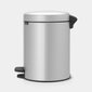 Pedaaliga prügikast 5l, NewIcon, Metallic grey, Brabantia цена и информация | Prügikastid | kaup24.ee