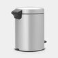 Pedaaliga prügikast 5l, NewIcon, Metallic grey, Brabantia hind ja info | Prügikastid | kaup24.ee