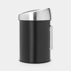 Brabantia корзина для мусора Touch Bin®, 3 л, черная цена и информация | Мусорные баки | kaup24.ee