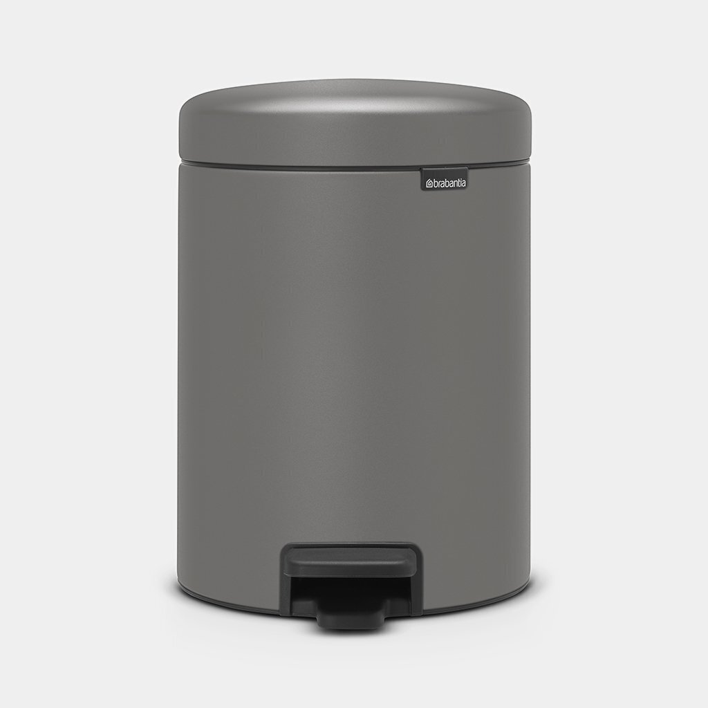 Pedaaliga prügikast 5l, NewIcon, mineral concrete grey, Brabantia hind ja info | Prügikastid | kaup24.ee