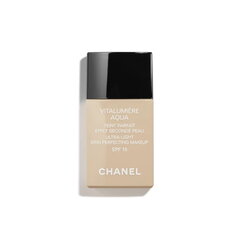 Солнцезащитный крем для макияжа Chanel Vitalumiere Aqua SPF 15 Ultra-Light Skin Perfecting, 10 бежевая пастель, 30 мл цена и информация | Пудры, базы под макияж | kaup24.ee