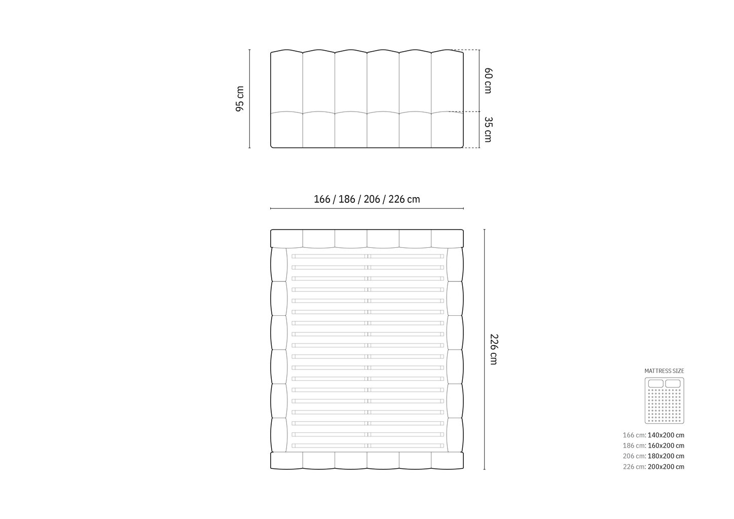 Voodi Micadoni Lupine, 160x200 cm, hall hind ja info | Voodid | kaup24.ee