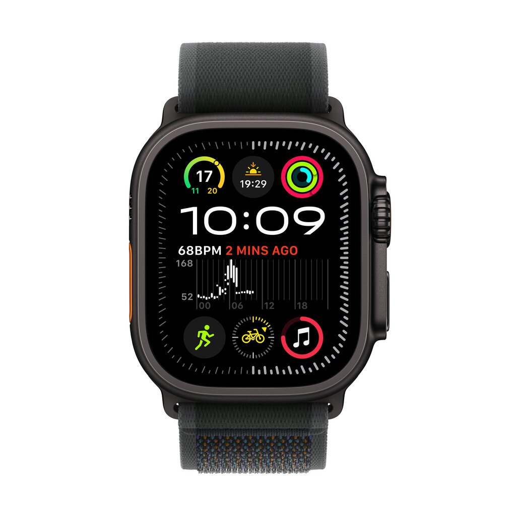 Apple Watch Ultra 2 GPS + Cellular 49mm Black Titanium Case with Black Trail Loop - M/L MX4V3UL/A цена и информация | Nutikellad (smartwatch) | kaup24.ee