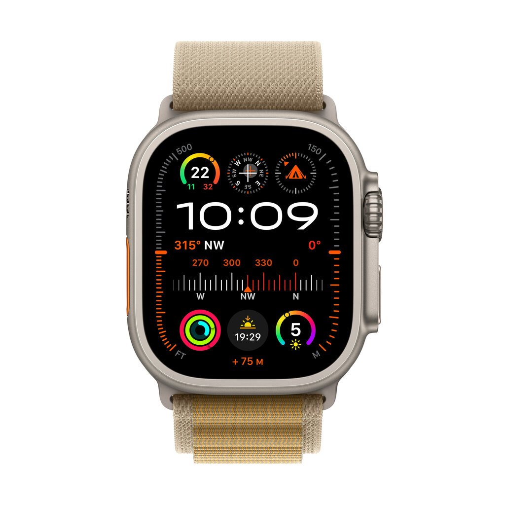 Apple Watch Ultra 2 GPS + Cellular 49mm Natural Titanium Case with Tan Alpine Loop - Medium MX4F3UL/A цена и информация | Nutikellad (smartwatch) | kaup24.ee