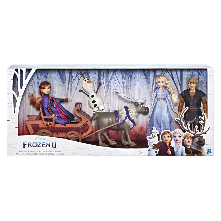 Nukkude ja kujukeste komplekt kelguga Hasbro Lumekuninganna 2 (Frozen 2) hind ja info | Tüdrukute mänguasjad | kaup24.ee